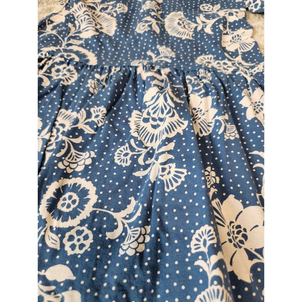 Tea Collection Girls Blue Floral Long Sleeve Dress - Picture 3 of 12